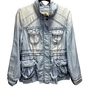 Anthropologie Marrakech Soft Denim Utility Jacket Size Large Petite